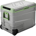 EUHOMY 12 Volt Refrigerator, 58QT Electric Cooler Usable Battery, Car Refrigerator 0℉~68℉, 12V Fridge 12/24V DC 110-240V AC, Portable Freezer with Wheels for Camping, Travel, Truck, Outdoor