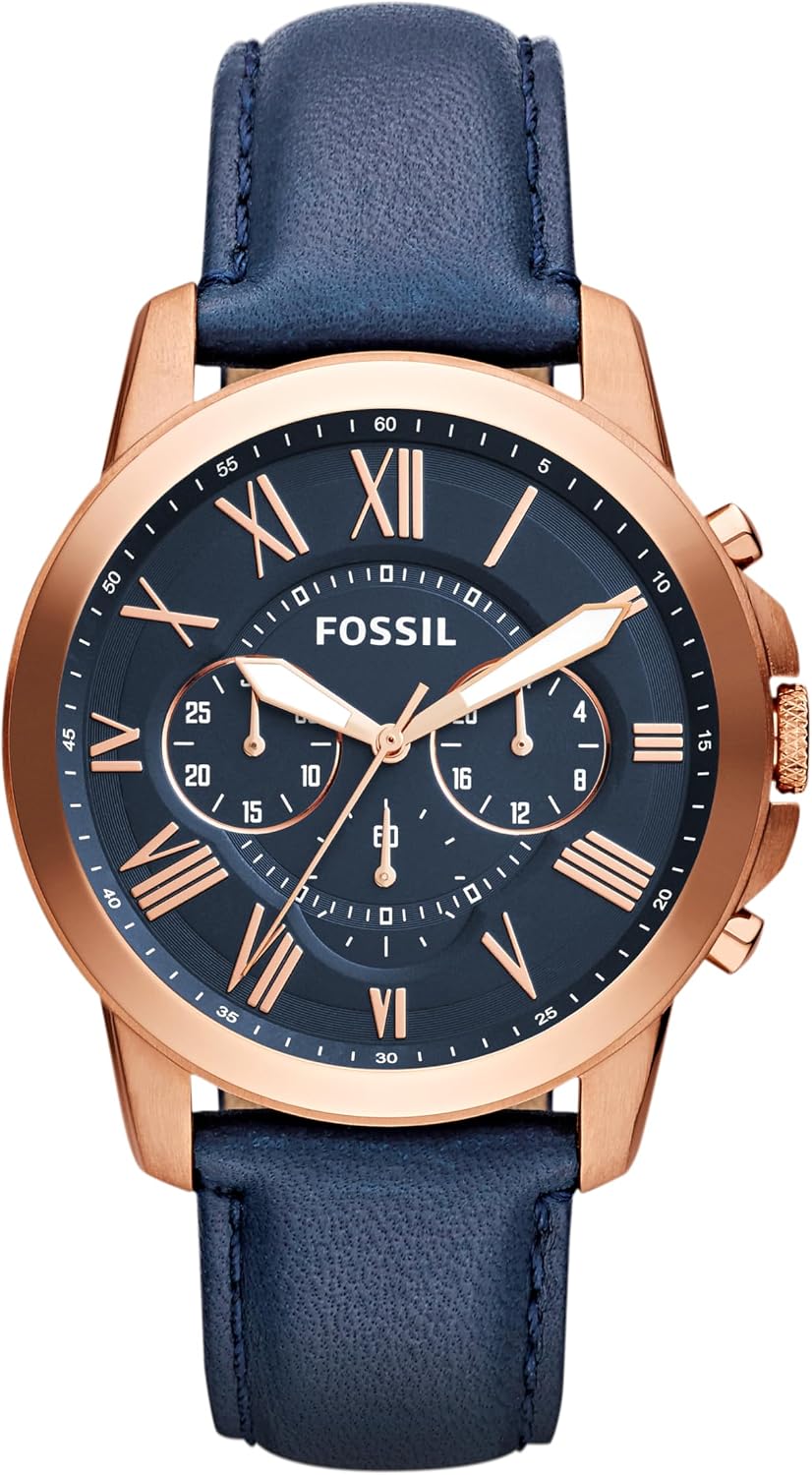 Fossil Men's Watch, Grant Quartz Stainless Steel Chronograph Watch for Men