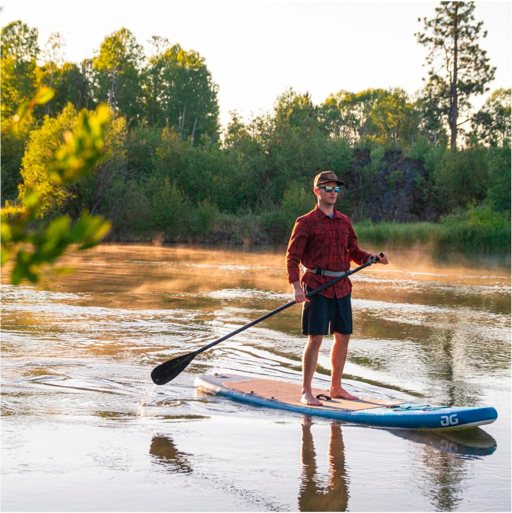 AQUAGLIDE Inflatable Stand Up Paddle Board with Premium SUP Accessories - Backpack, 3-Piece Wayfinder Leverlock Paddle, Fin, Leash, and Hand Pump - Cascade 11' ISUP, Multicolor, 40.15748031496063