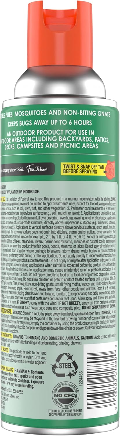 OFF! Outdoor Insect & Mosquito Repellent Fogger, Backyard Pretreat, Kills & Repels Insects in an up to 900 sq, ft, Area, 16 oz (Pack of 12)
