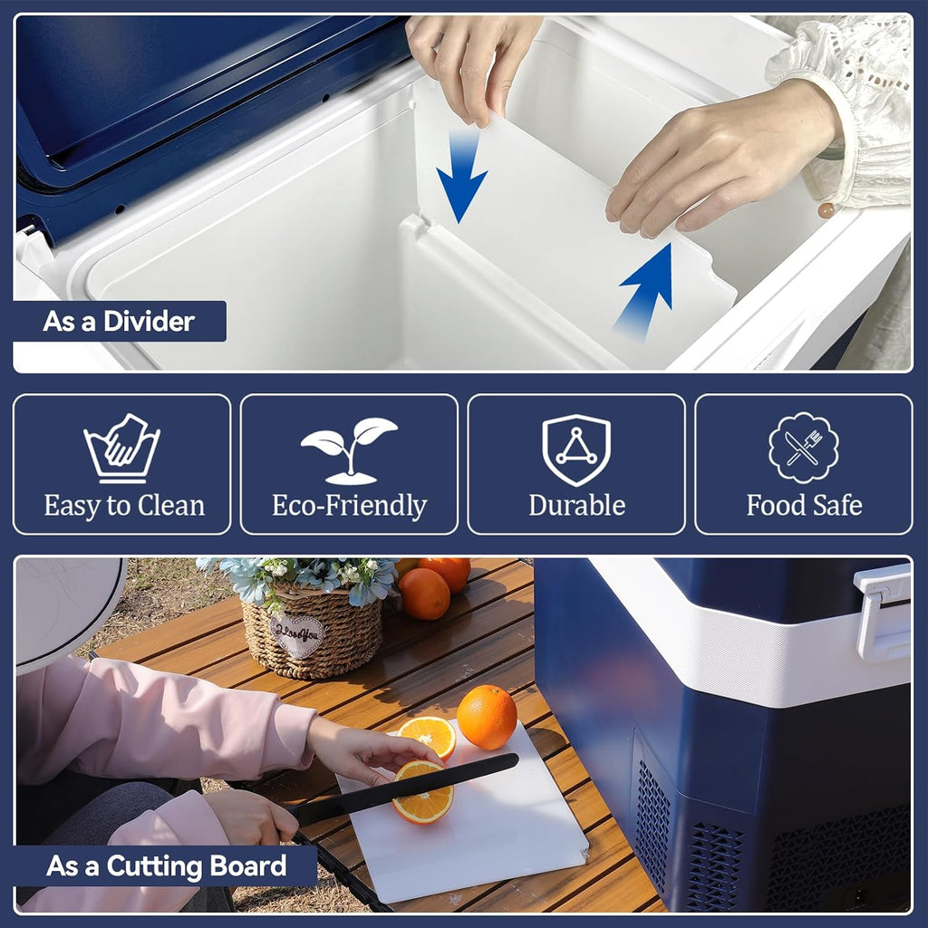 Megiu Car Fridge Portable 12V Refrigerator 40 Quart 12 Volt Freezer Compressor Cooler 12V/24V DC 110～240 V AC for Truck Van RV Camper SUV and Home Use (HC-38P5s)