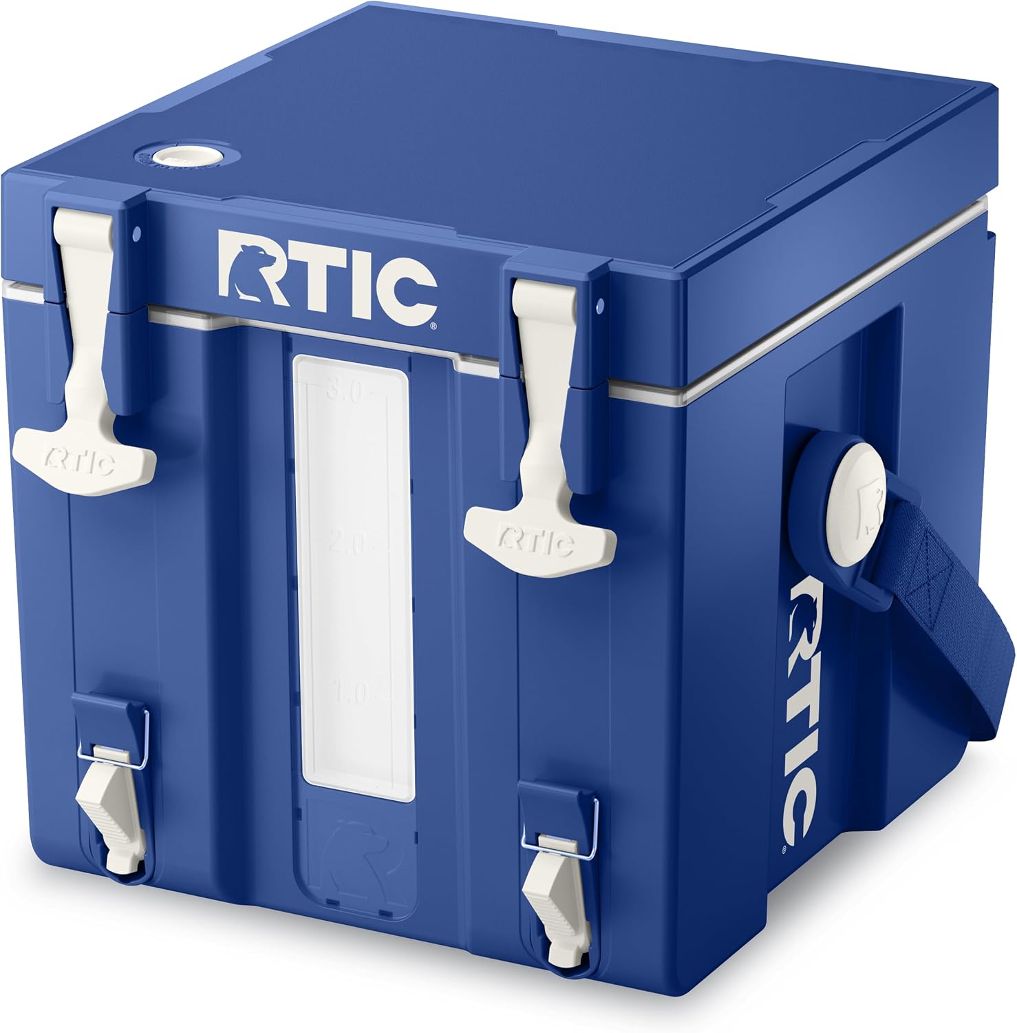 RTIC Halftime Water Cooler 3 Gallon Portable Carrier Container, Drink Beverage Dispenser, Stackable with 2 Taps, Bottleless, BPA-Free, for Sports, Camping, BBQ, Parties, Picnic, Cobalt & White