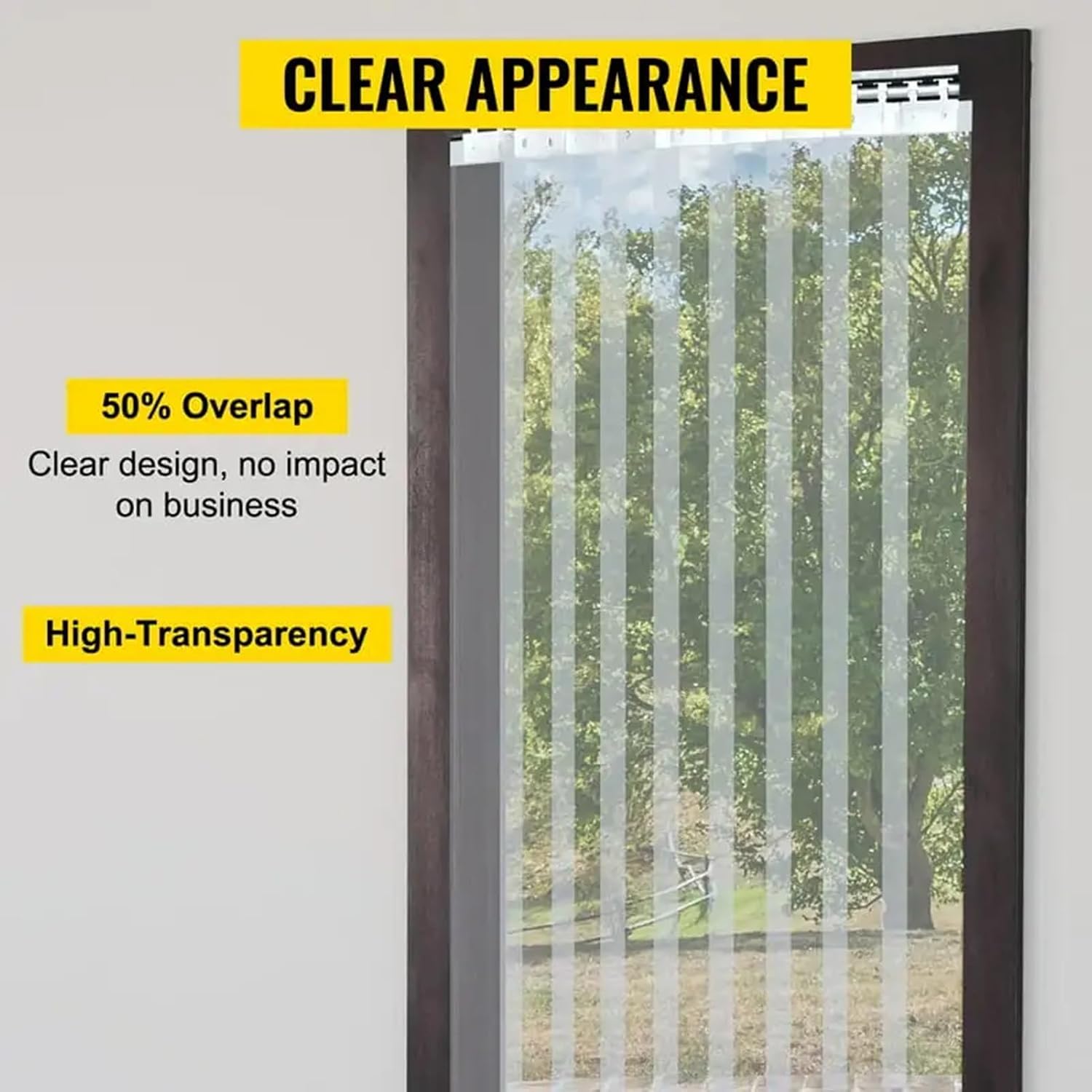 PVC Plastic Strip Curtain Door Kit, Vinyl Door Strips Wind Commercial Entry Doors Decoration for Pavilions, Gardens