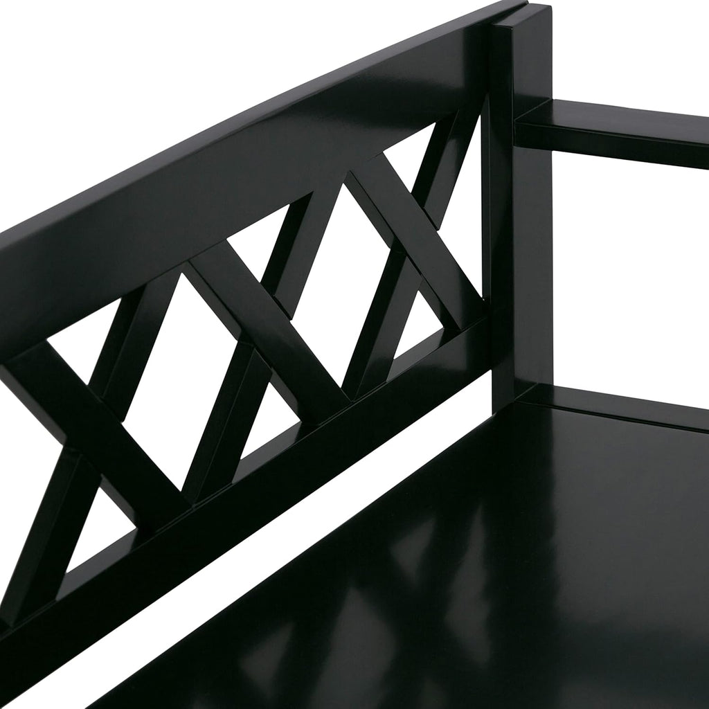 SIMPLIHOME Amherst Entryway Storage Bench - 48 inch Wide Solid Wood Hallway Seat in Black, Transitional Bench for Entryway or Living Room with Lift-Up Lid and Spacious Storage