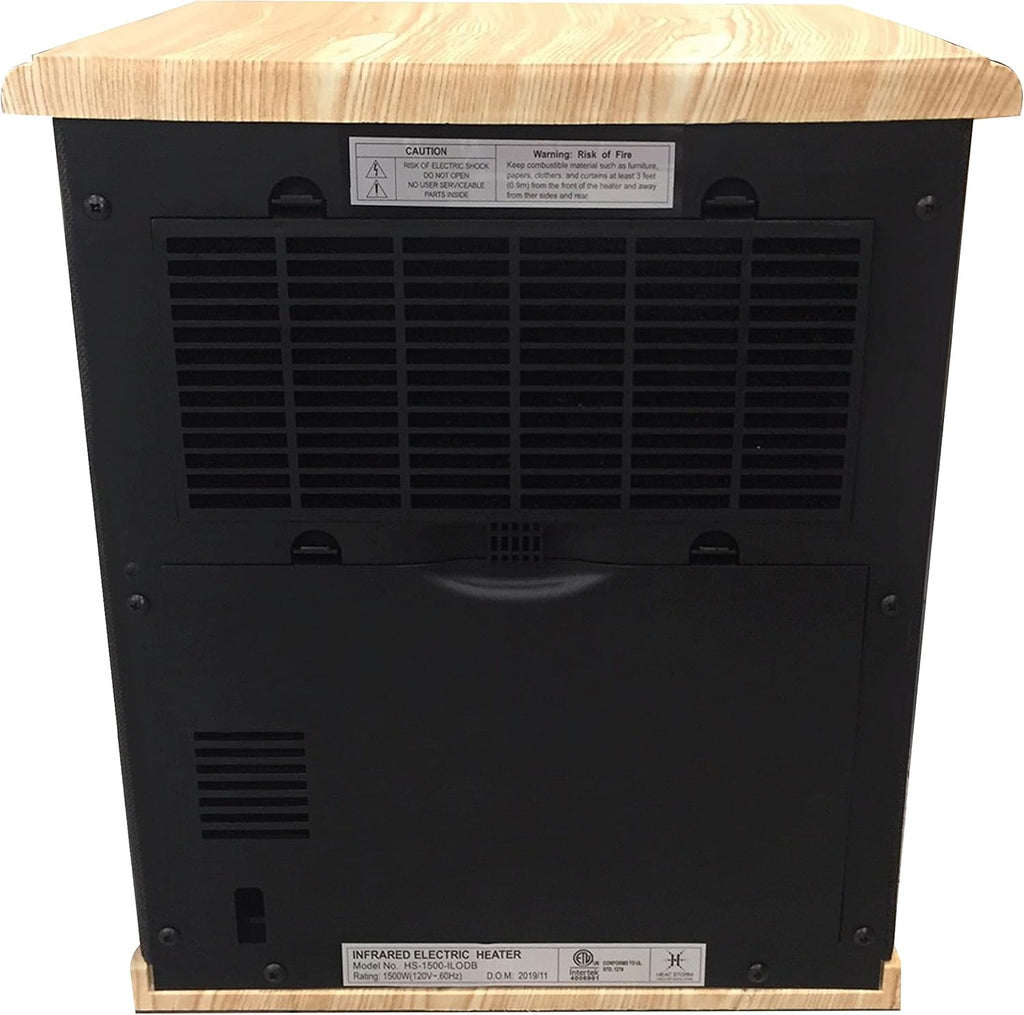 Heat Storm Portable Electric Space Heater, 1500-Watt Cabinet Infrared Quartz Element Heater With Digital Thermostat, Remote Control, washable Filter Modern Design (Beige), 17x14x12 in