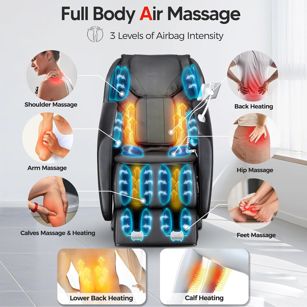 2026 Massage Chair Full Body, AI APP Control Shiatsu Zero Gravity Massage Chair with Foot Roller, Back Calf Heated, Bluetooth Speaker, Relaxing Massaging Recliner for Friend Family