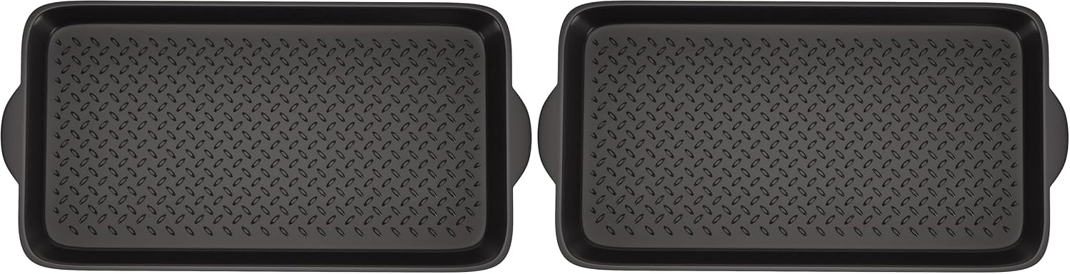 Matace 2 Pack Small Rubber Boot Tray - Black Rectangular Shoe Tray - 27.95' x 15.74' x 1.18' - 100% Recyclable Rubber - Raised Edge - Easy to Clean