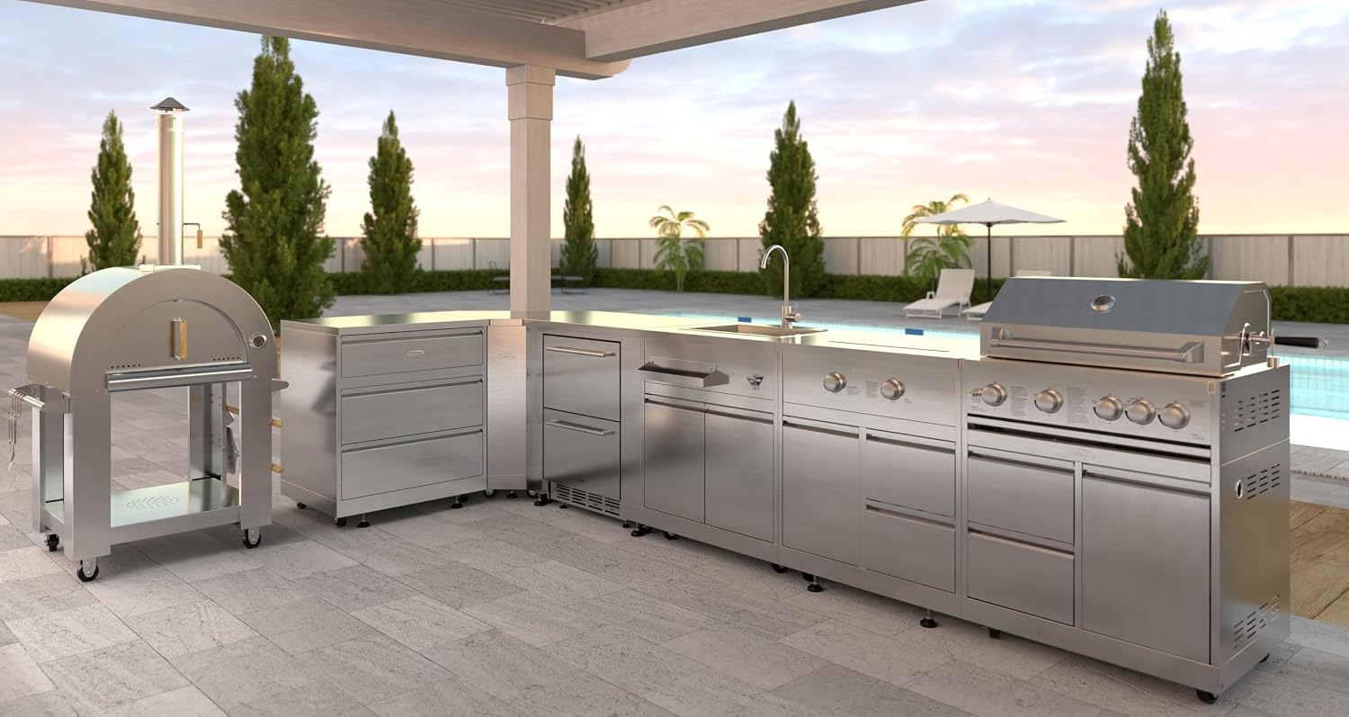 KoolMore KM-OKS-RD2 24 in. Outdoor Kitchen Double Drawer Built-in Refrigerator in Stainless-Steel, ETL Listed