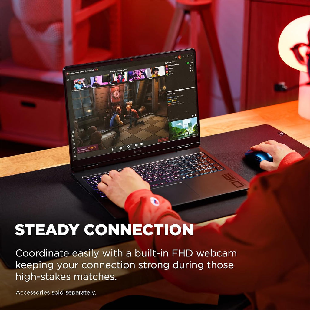HP OMEN 16 Slim Gaming Laptop, 16' 144Hz 2K Display, Intel Core Ultra 9 285H, NVIDIA GeForce RTX 5070, 32GB DDR5 RAM, 1TB SSD, Wi-Fi 6E, RGB Backlit, Win 11 Pro, w/Mytrix Accessory & Lifetime Office