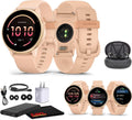 Garmin Vivoactive 6 Smartwatch Metallic Pink Dawn with Pink Band Best Fitness GPS Smart-Watch with AMOLED Display, 11-Day Battery, 80+ Sports Apps, Activity Tracking Watch Bundle for Men &Women