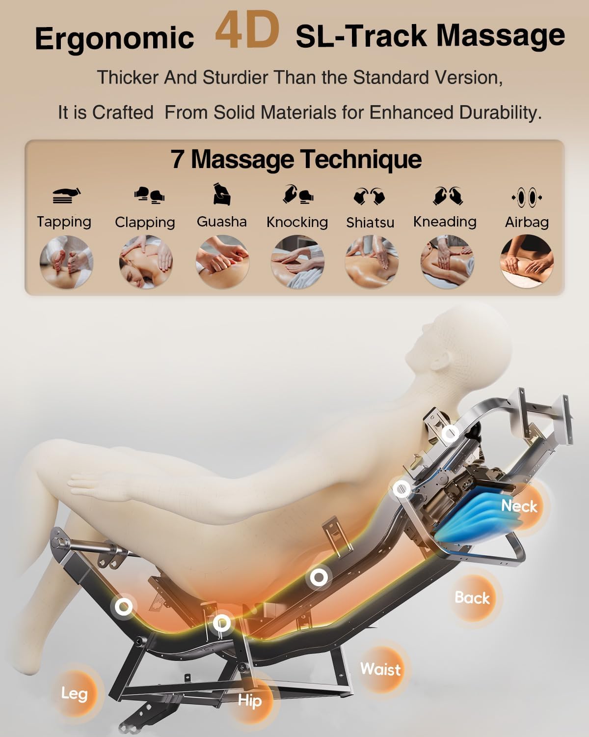 2026 4D Massage Chair Full Body, 24 Modes Zero Gravity SL-Track Shiatsu Recliner- AI APP Control Airbag Massage with Body Scan, Deep Yoga Stretch, Foot Rollers, Built-in Heat System(Brown)
