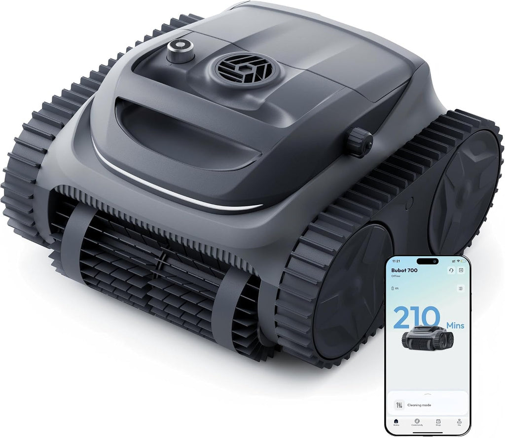 Bubot 700 Cordless Pool Vacuum for Inground & Above Ground Pools, 210-Min Runtime, Wall/Waterline/Floor Cleaning, Robotic Pool Cleaner with Superior Suction, APP Control, Smart Navigation (Space Grey)