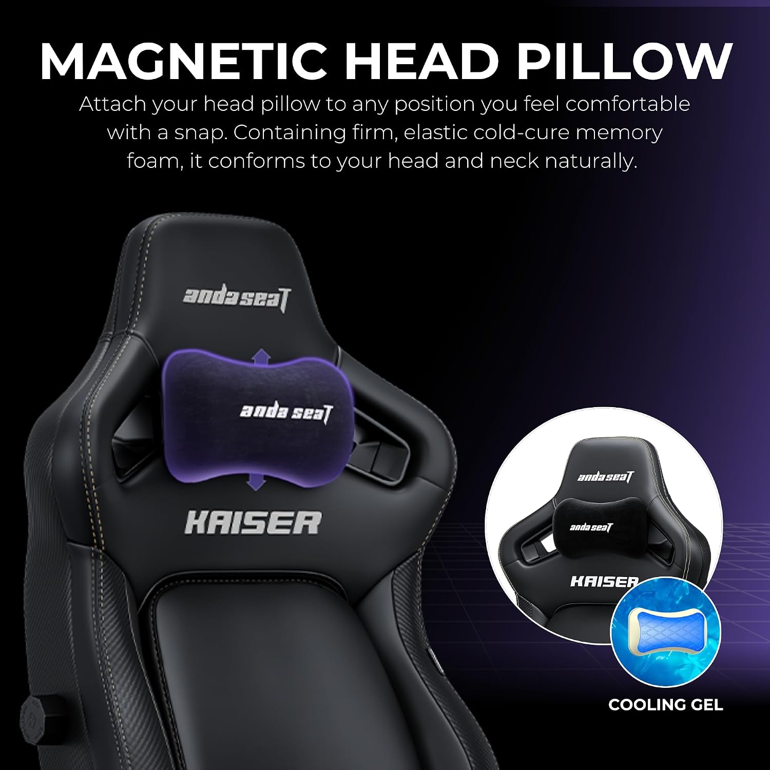 Anda Seat Kaiser 4 Large Gaming Chair for Adults - Ergonomic Black PVC Leather Gaming Seat with 6D Armrest, Comfortable Office Chair with Lumbar Support, Heavy Duty Wide Computer Seat