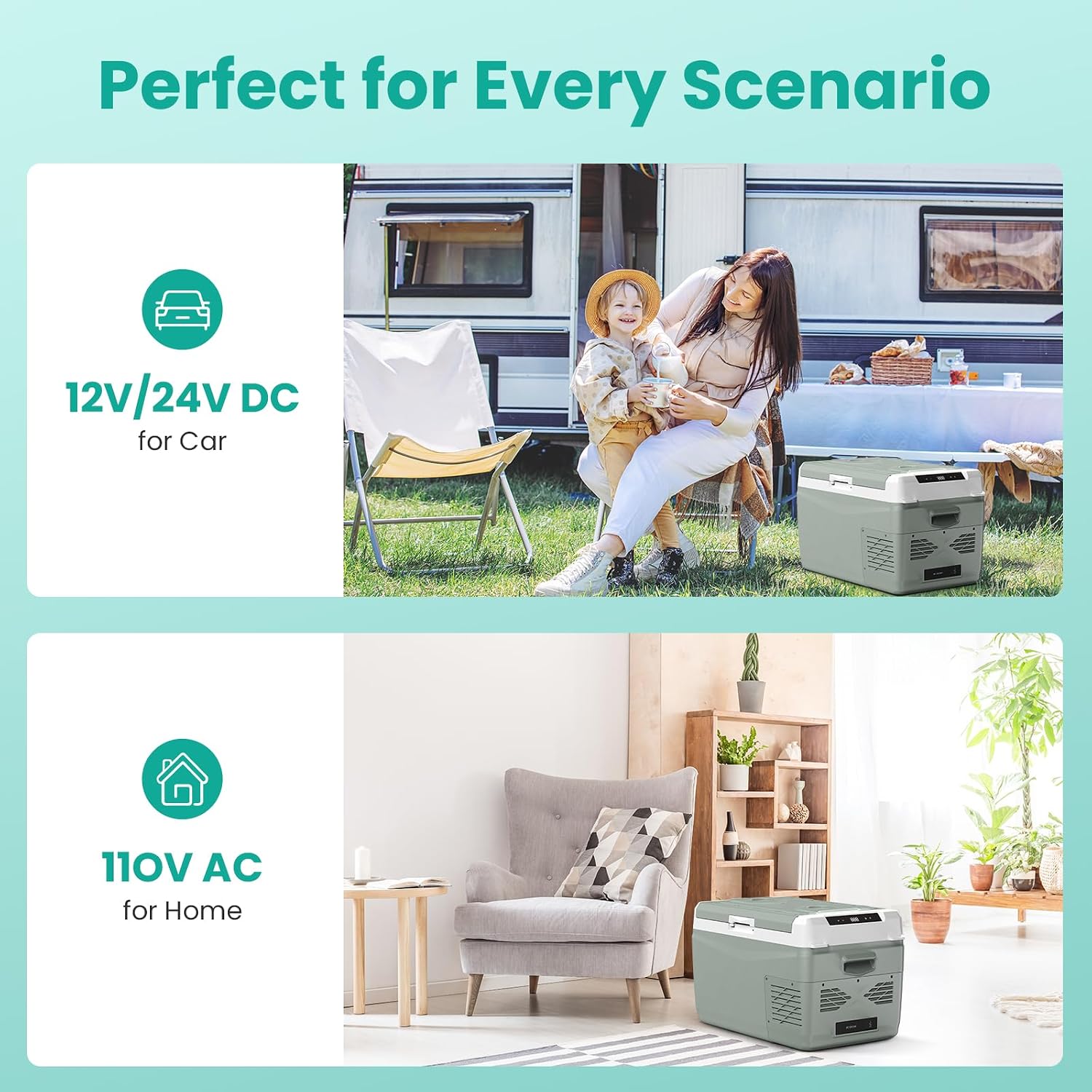 Alpicool Electric Cooler for Car Refrigerator 12 Volt Car Fridge 29 Quart Portable Freezer for Truck SUV RV Van Camper,Camping Boat Travel,-4~68°F (12V 240V, GC30)