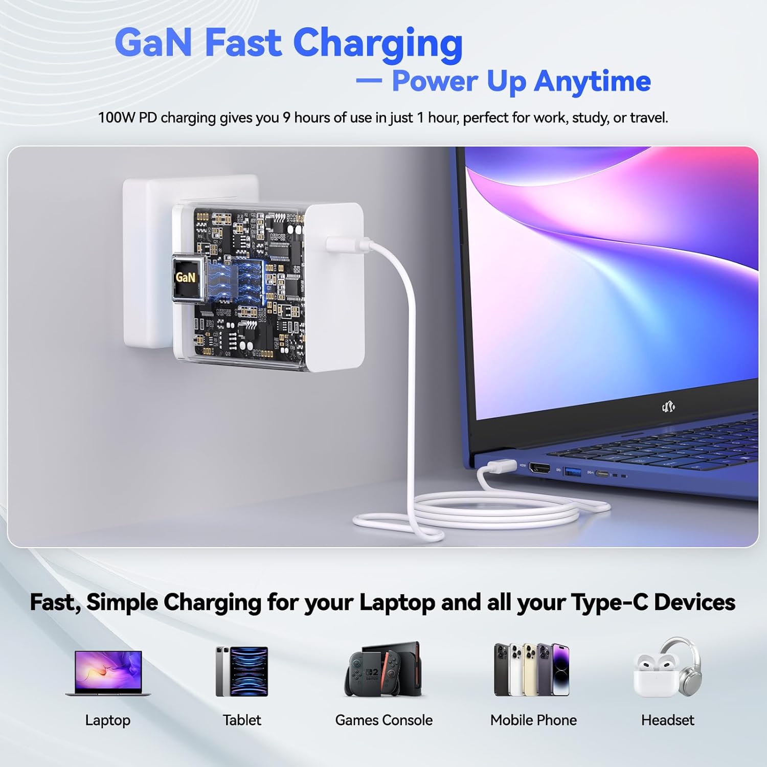 NIMO Gaming Laptop, 17.3' FHD Display, AMD Ryzen 7 7735HS (8C/16T, Up to 4.75GHz) Computer, 32GB DDR5 1TB NVMe SSD, Radeon 680M Graphics, Backlit Keyboard, Fingerprint Unlock, PD 100W Type-C
