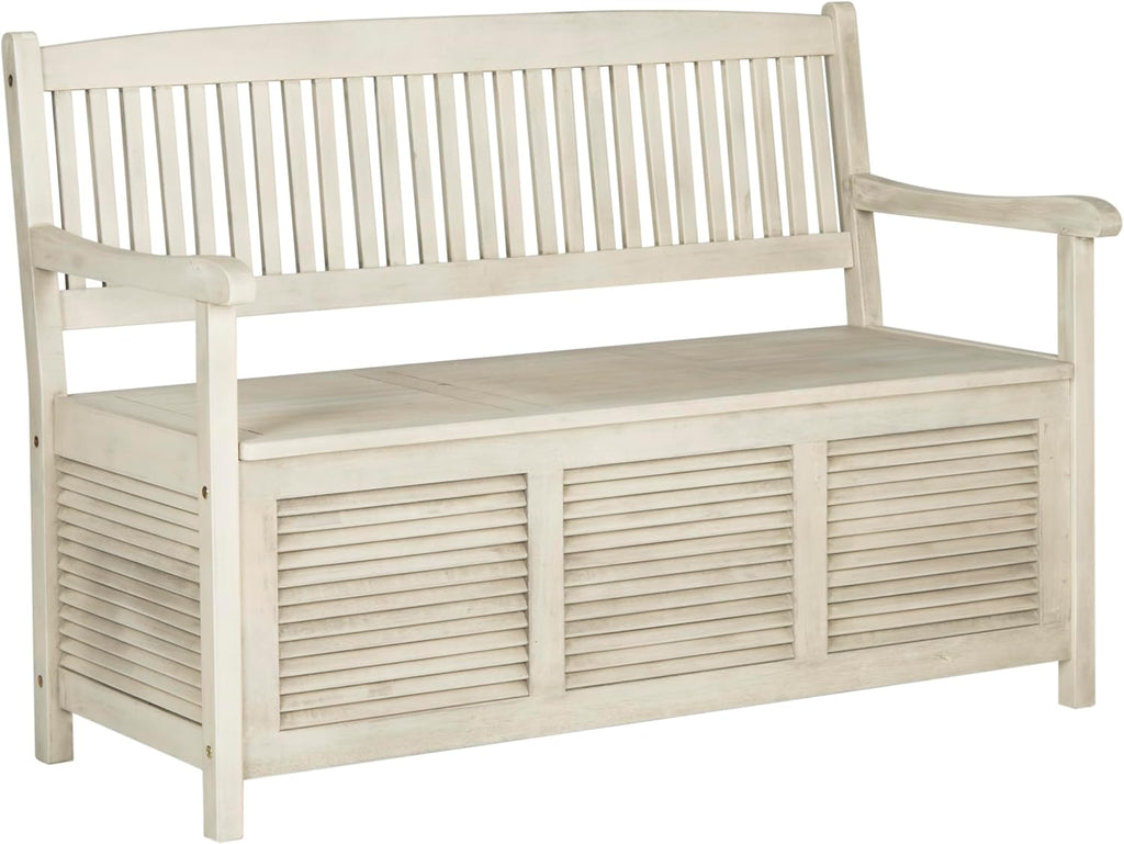 Safavieh Outdoor Collection Brisbane Grey Storage Bench