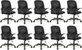 Primy 10-Pack Office Chair Ergonomic Desk Chair with Flip up Armrests Swivel Breathable Desk Mesh Computer Chair with Adjustable Lumbar Support and Height for Conference Room (Black)