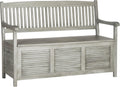 Safavieh Outdoor Collection Brisbane Grey Storage Bench