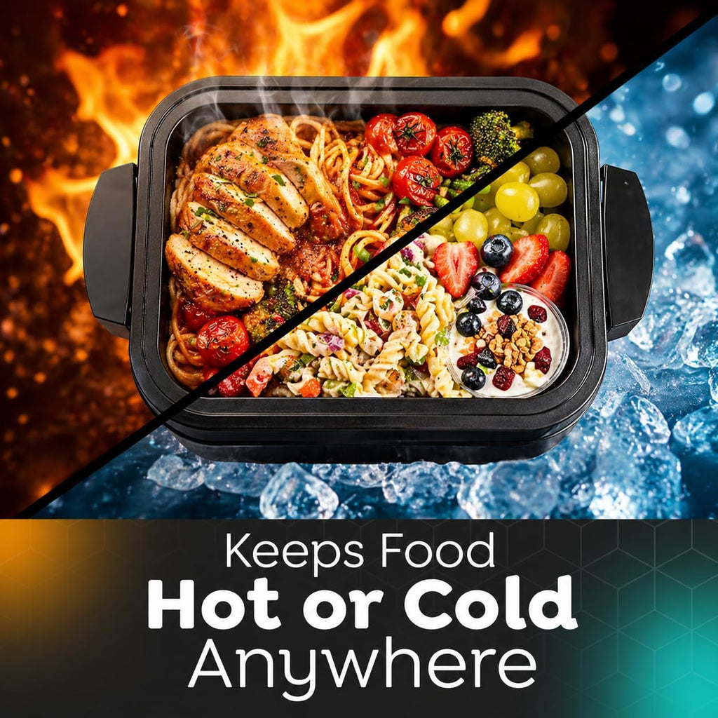 Electric Food Warmer & Cooler 5Qt, Portable Mini Crock Pot & Slow Cooker Alternative, Buffet Serving Dish for Cold (37°F) or Hot (160°F) Meals, Tailgating, Camping & Parties, Dishwasher Safe