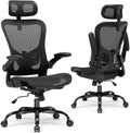 GTPLAYER Office Chair, Home Ergonomic Desk Chair with High Back Mesh, Mesh Office Computer Desk Chairs with Adjustable Lumbar Support, Rolling Work Swivel Task Chairs with 3D Armrests and Headrest