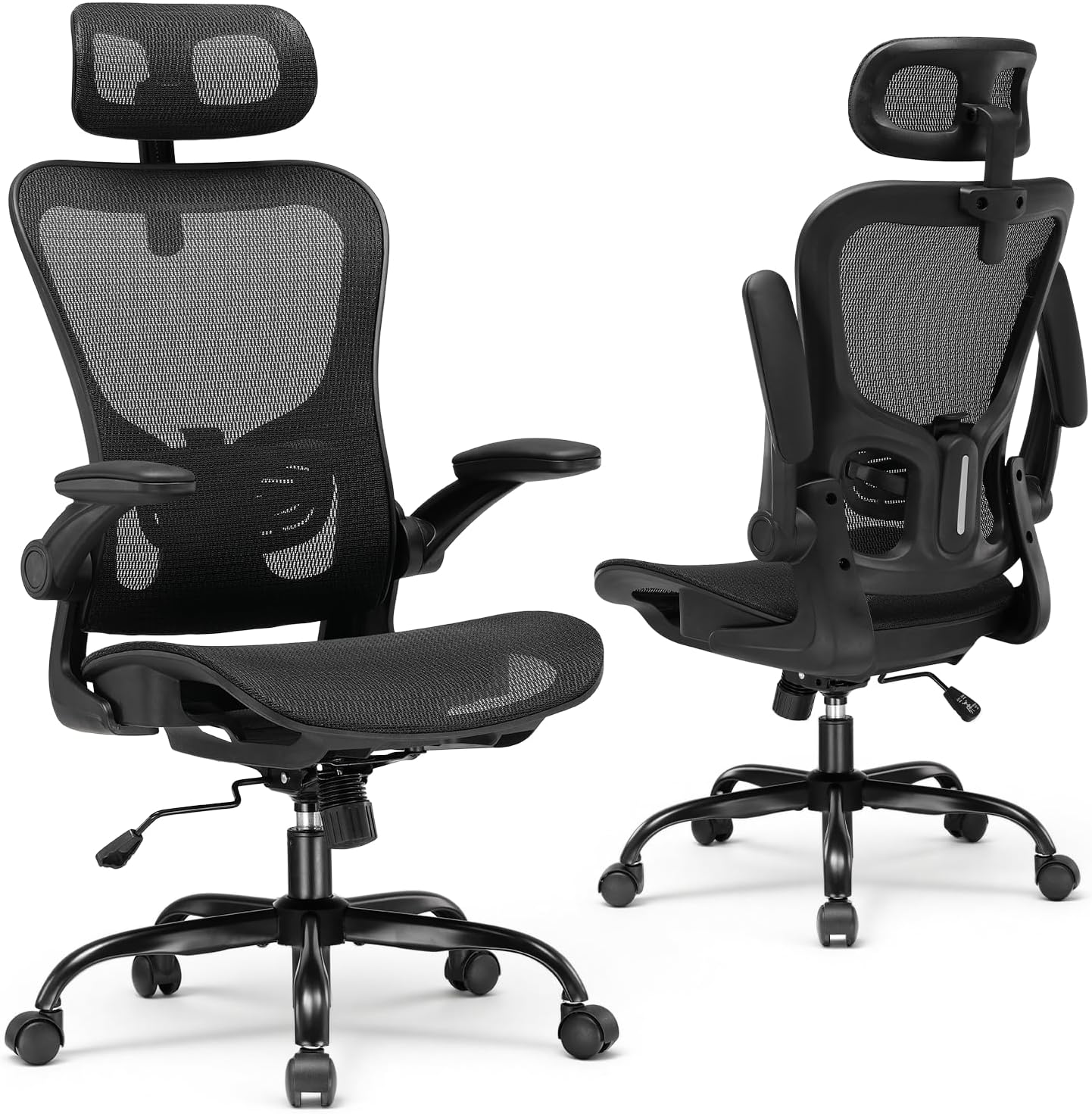 GTPLAYER Office Chair, Home Ergonomic Desk Chair with High Back Mesh, Mesh Office Computer Desk Chairs with Adjustable Lumbar Support, Rolling Work Swivel Task Chairs with 3D Armrests and Headrest