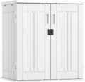 Outdoor Storage Cabinet with 2 Shelves, Waterproof Resin Vertical Tool Shed, Lockable 15 cu. ft. Storage Shed for Patio, Garden, Yard, Dark White