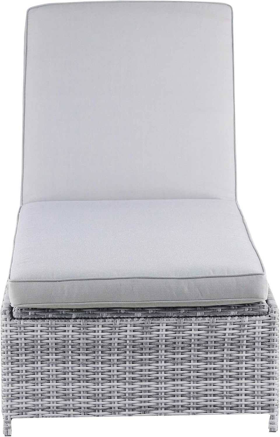 Elle Decor Vallauris Patio Outdoor Furniture Collection, Premium All Weather Wicker, Storage Chaise Lounge, Gray