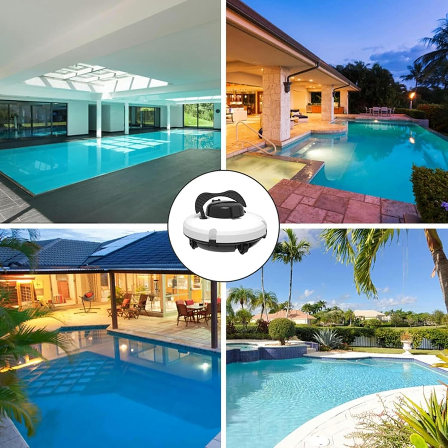 Electric Pool Cleaning Robot,Pool Vacuum Lasts 120 Mins, Self-Parking,Robotic Pool Cleaner Support Self-Parking for above Ground/Inground Pool 860 Sq.Ft
