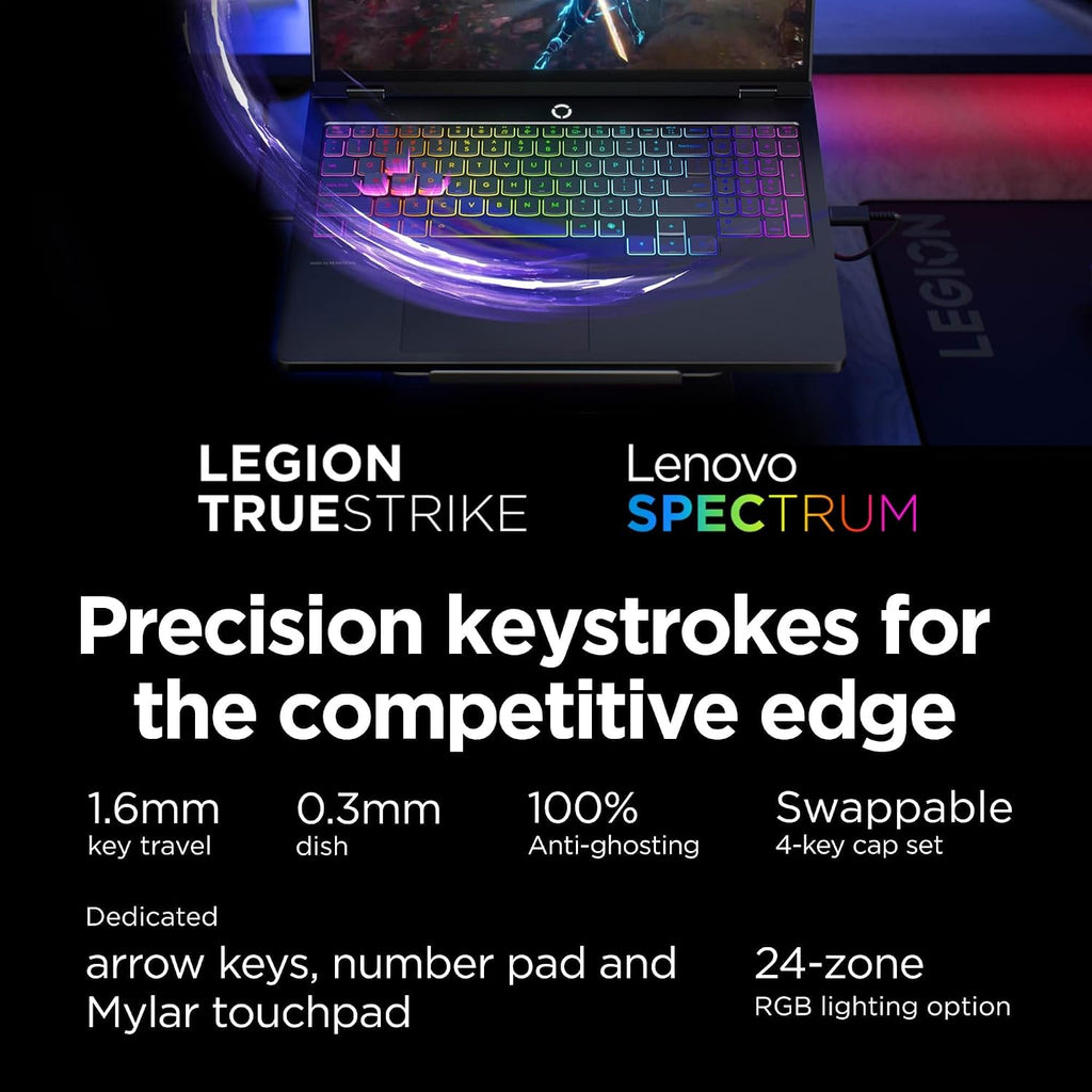 Lenovo Legion 5 Pro 5i Gen 10 Gaming Laptop (16' 2.5K OLED G-SYNC 165Hz, NVIDIA RTX 5060 8GB, Intel Core Ultra 7 255HX, 64GB DDR5 RAM, 2TB SSD), 24-Zone RGB Backlit, Wi-Fi 7, 5MP Webcam, Win 11 Home