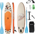 Upgrade Stand Up Paddle Board 10'6' with 32' Wide Stable, Double Ended Paddle,Non Slip Deck,Dual Action Pump,Fast Inflatable SUP Great for Adults and Kids