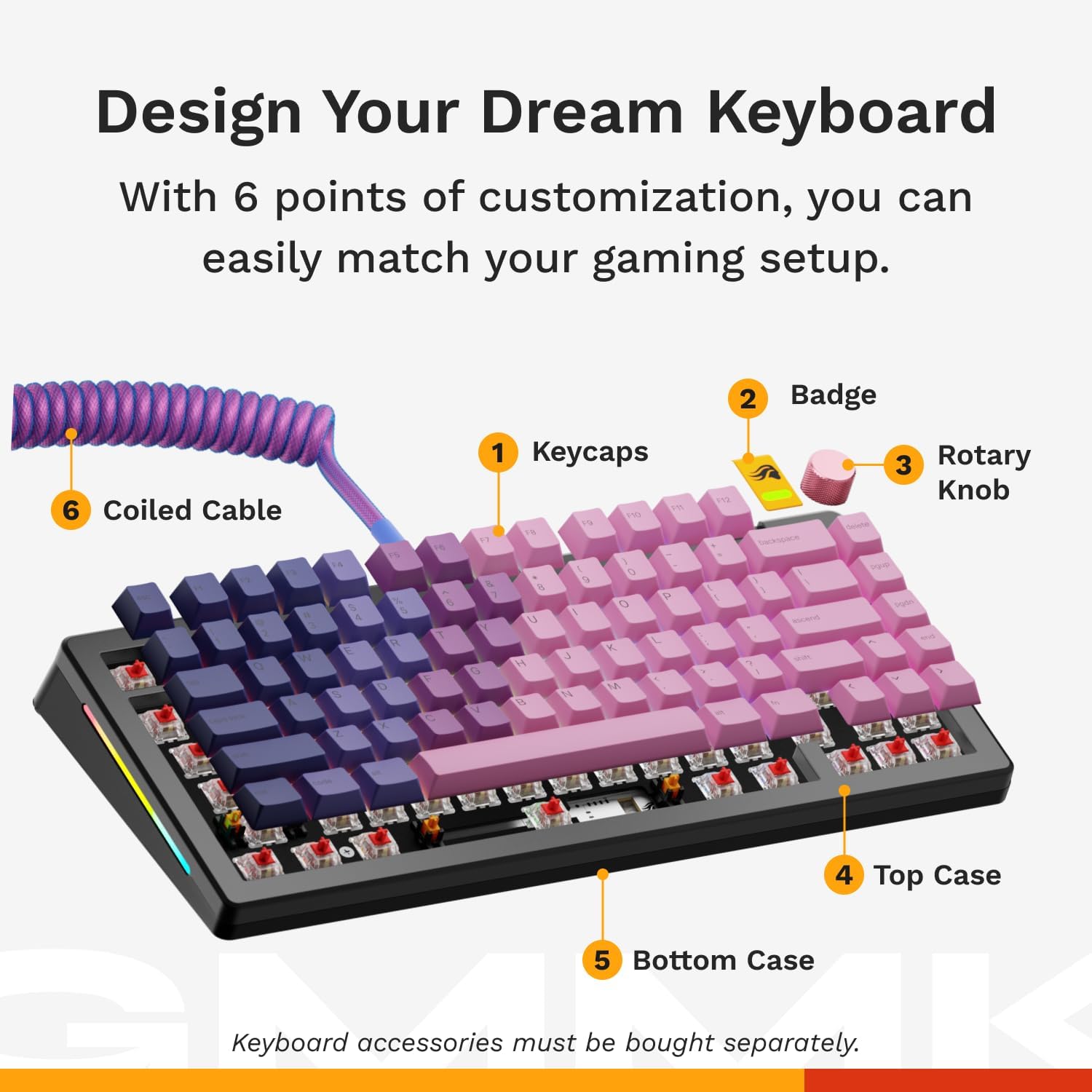 Glorious Gaming - GMMK 3 PRO Barebones Custom Keyboard Kit w/Knob, Custom Modular Aluminum Body & Gasket System, Hotswappable 75% Keyboard, Sound Dampening Foam, Aluminum Switch Plate ANSI (Black)