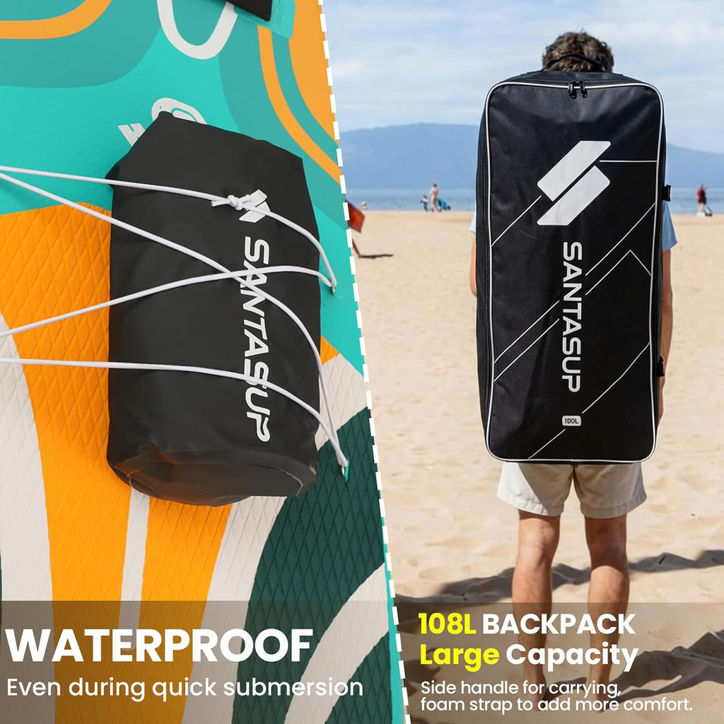10'6'/11'Wide Inflatable Stand Up Paddle Board for Adults & Youth of All Skill Levels, with Premium SUP Paddleboard Accessories, Anti-Slip EVA Deck