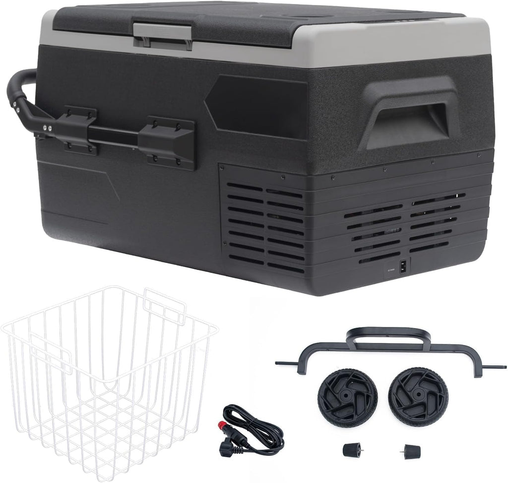 Smad Electric Cooler, 12 Volt Refrigerator, 53QT(50L) 12V Compressor Cooler -4?~50?, 12V Fridge 12/24V DC, Portable Freezer with Wheels for Camping, Travel, Truck, Home