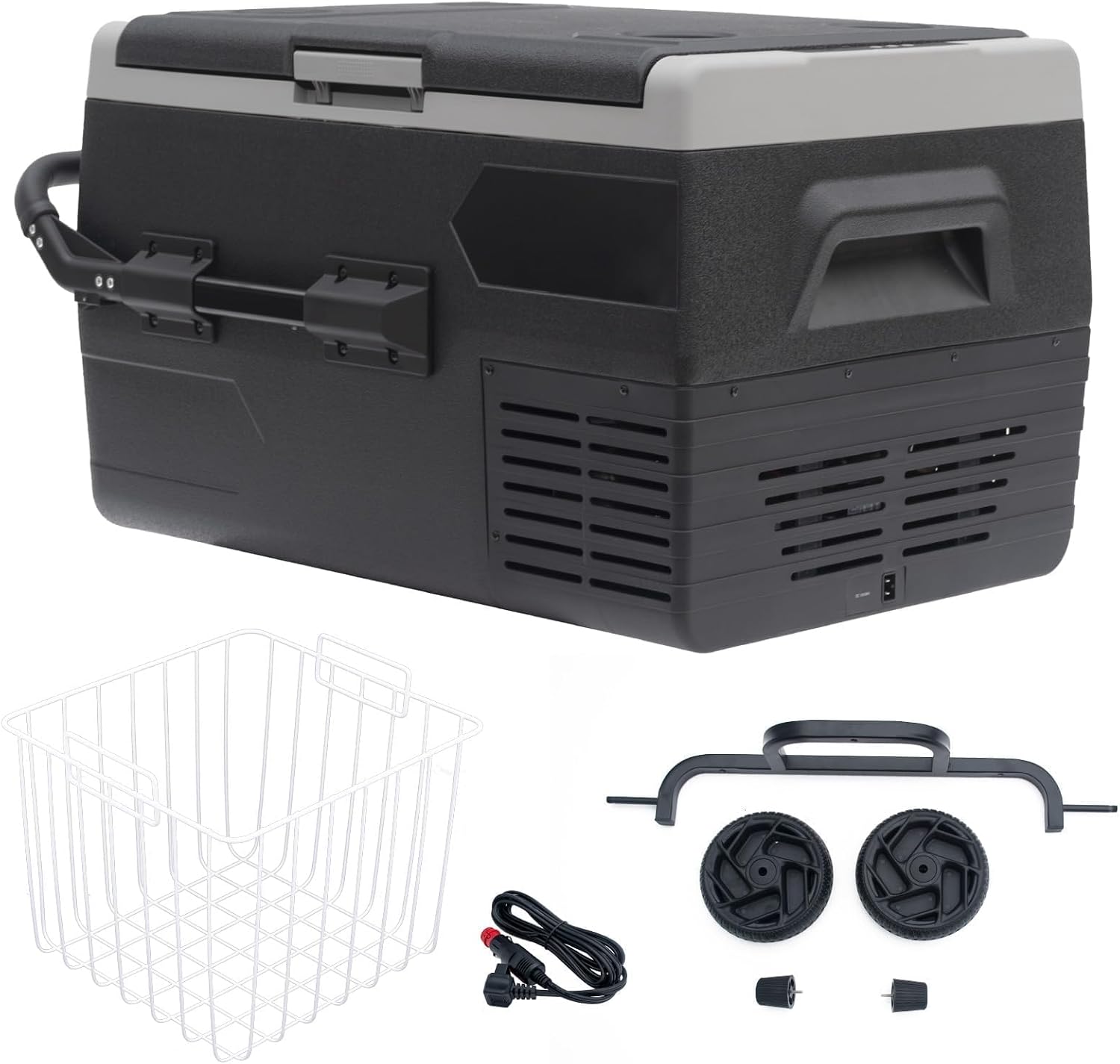 Smad Electric Cooler, 12 Volt Refrigerator, 53QT(50L) 12V Compressor Cooler -4?~50?, 12V Fridge 12/24V DC, Portable Freezer with Wheels for Camping, Travel, Truck, Home