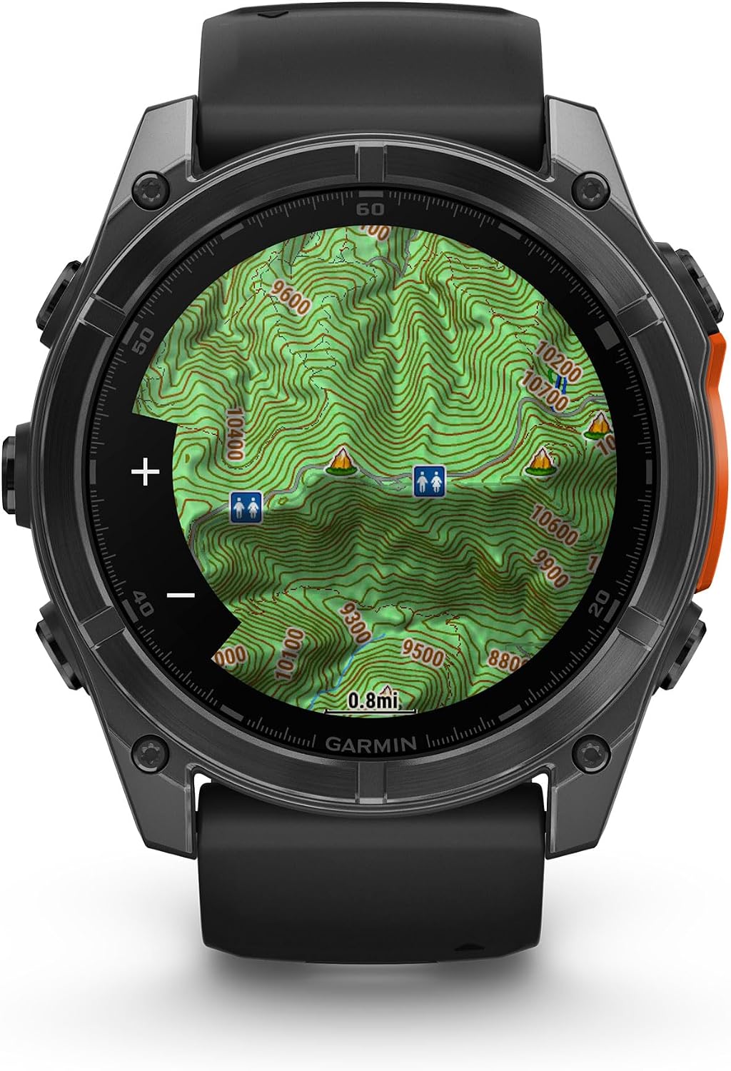 Garmin Fenix 8 Premium Multisport GPS Running Smartwatch, 51 mm | AMOLED, Dive-Rated, Built-in Flashlight | Slate Gray with Black Band with Signature Series Charging Stand