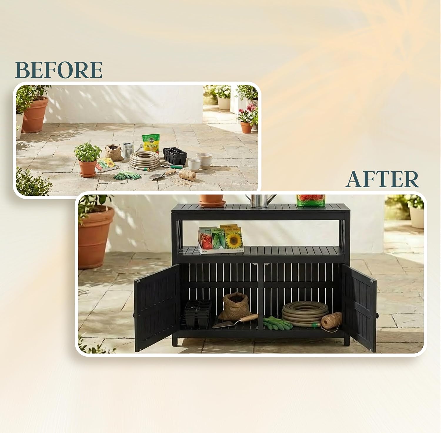 DTY Outdoor Living Longs Peak Eucalyptus Wood Sideboard Table, Outdoor Buffet Cabinet with Storage, Espresso Oil Weather-Resistant Finish