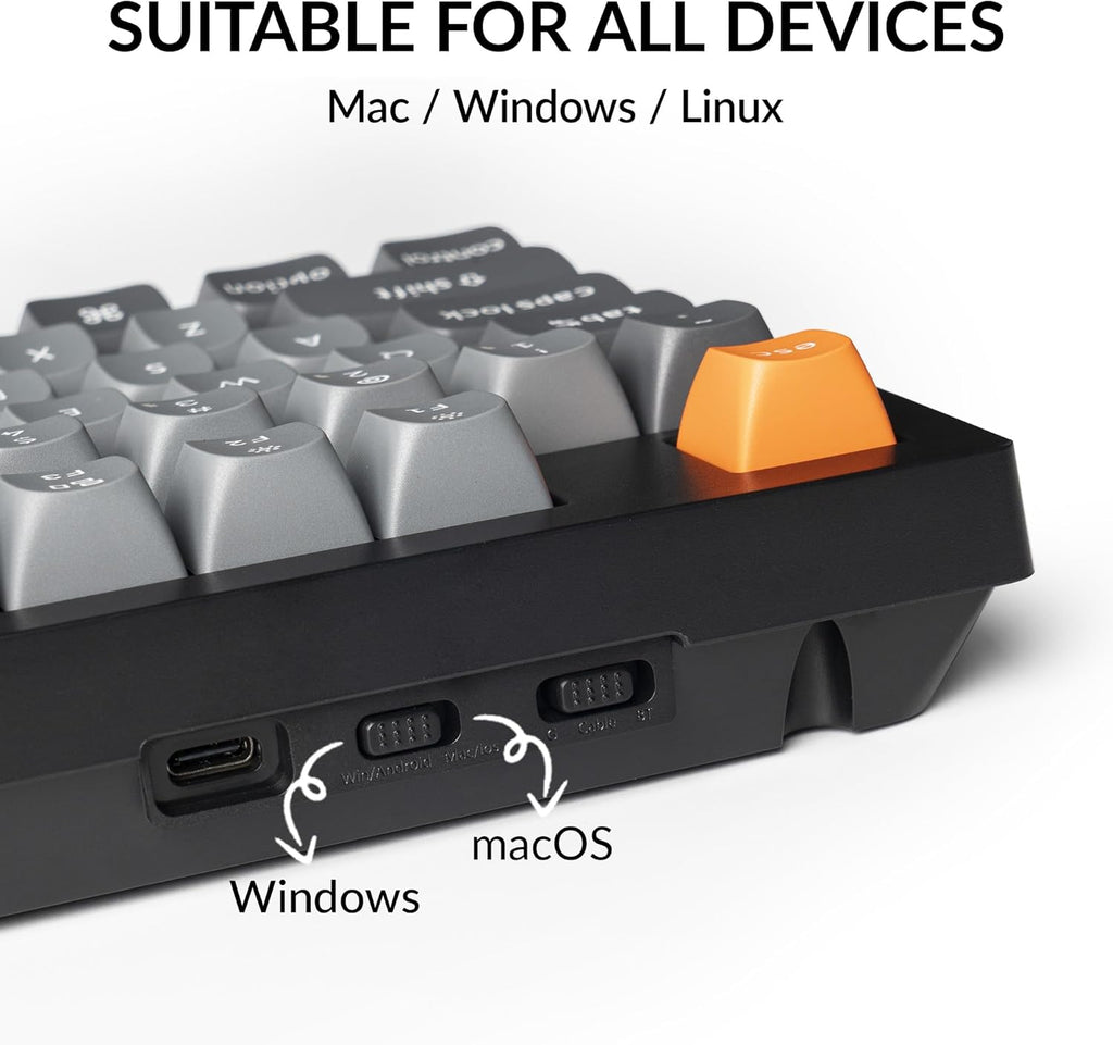 Keychron K10 Max Wireless Custom Mechanical Keyboard, QMK 2.4 GHz Bluetooth Full-Size with Hot-swappable Keychron Super Red Switch Compatible with Mac Windows Linux (RGB Backlit)