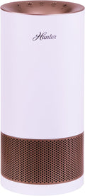 Hunter HP400 Round Air Purifiers for Home, True HEPA Air Purifier Tower for Pets, Odors, Allergens, Smoke, Dust, VOC's. HEPA Air Purifiers for Bedroom and Small Room. White and Rose Gold