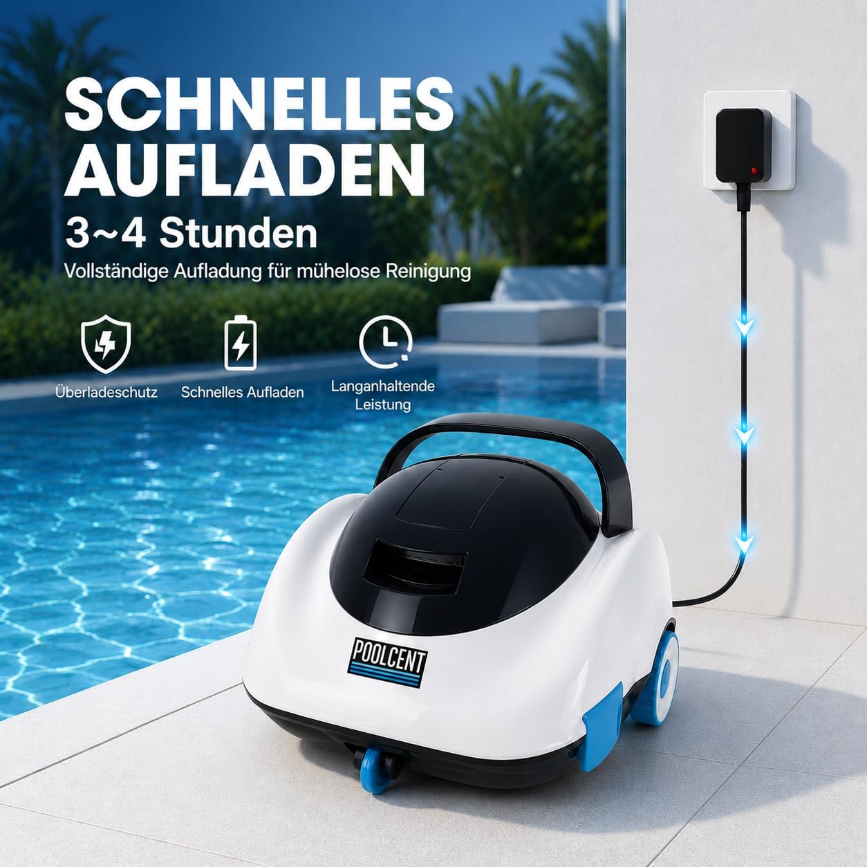Robotic Pool Cleaner, Cordless Pool Vacuum with 19 GPM Powerful Suction, 2H Runtime and 3H Fast Charging, Dual Filters, Self-Parking, for Above Ground& In Ground Pools Up to 870 sq.ft