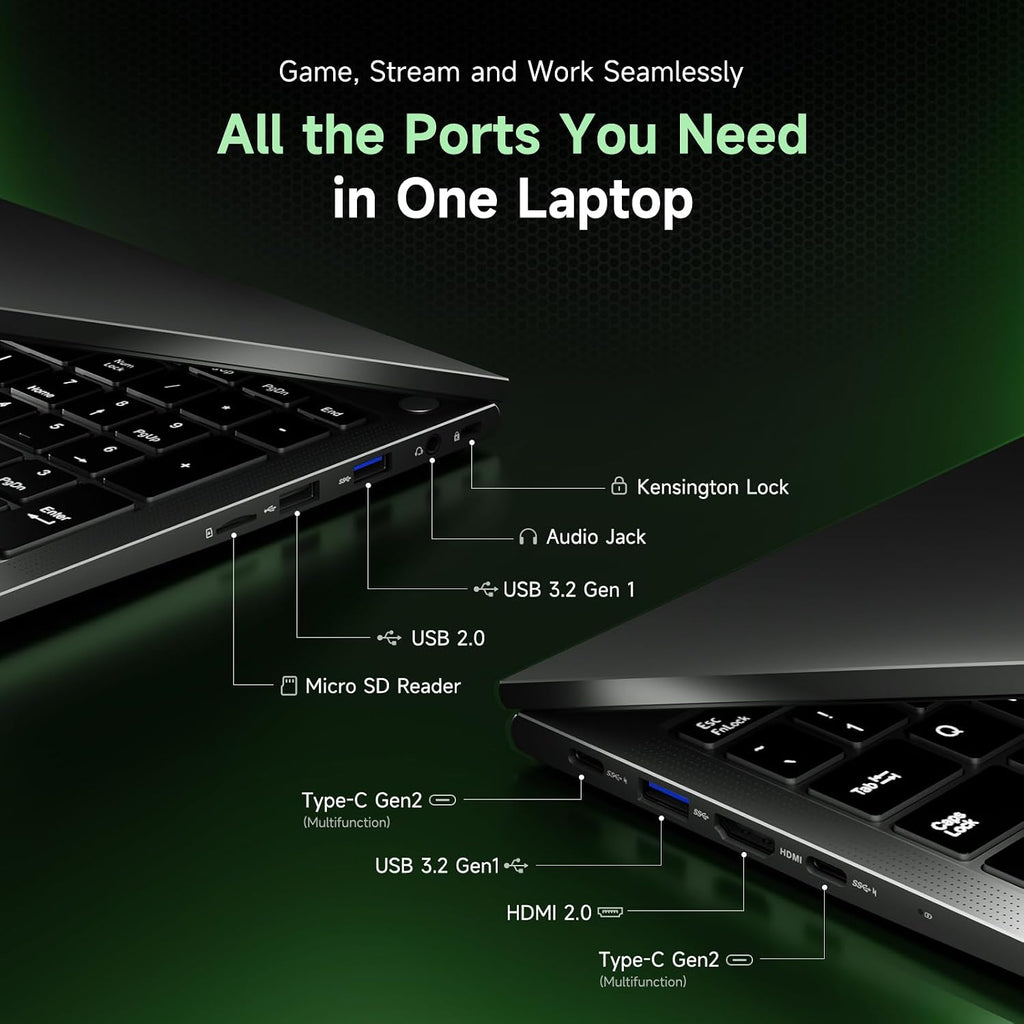 NIMO 2025 Gaming Laptop, 15.6' IPS FHD AMD Ryzen 7 7735HS (8C/16T, Beats i7-12650H) 8-Core Processor 32GB DDR5 RAM 1TB SSD, Radeon 680M Graphics 100W Type-C Backlit Keyboard Fingerprint Unlock