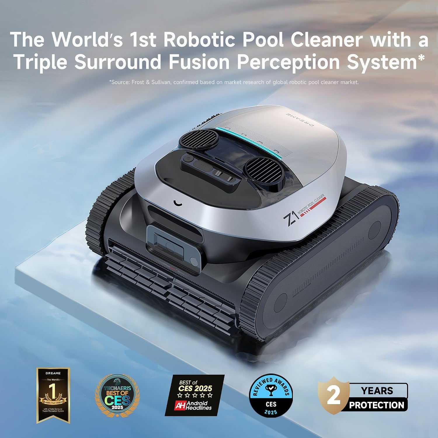 DREAME Z1 Pro Cordless Robotic Pool Cleaner, LiFi & APP Control, 8000 GPH Suction, Wall & Waterline Cleaning, UP to 180+ min, Auto-Retrieval, Automatic Pool Vacuum for Above & In-Ground Pools