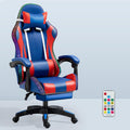 RGB Gaming Chair with Footrest Ergonomic Massage Computer Desk Chair Video Gaming Chair with Speakers Lumbar Support Height & Angles Adjustable Reclining Gamer Chair,RGB Lights