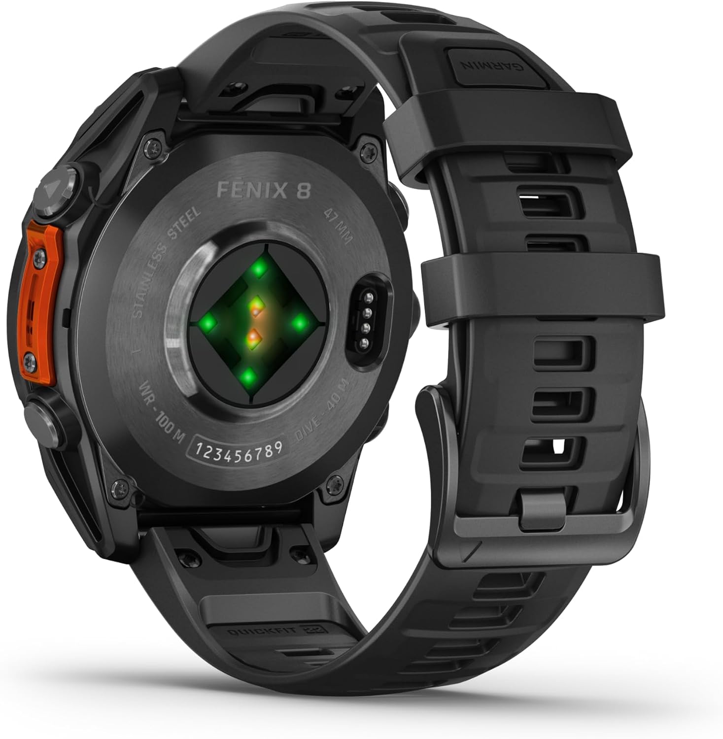 Garmin Fenix 8 – 47 mm, AMOLED Multisport GPS Smartwatch, Slate Gray with Black Silicone Band, Built-in LED Flashlight Black Earbuds Bundle