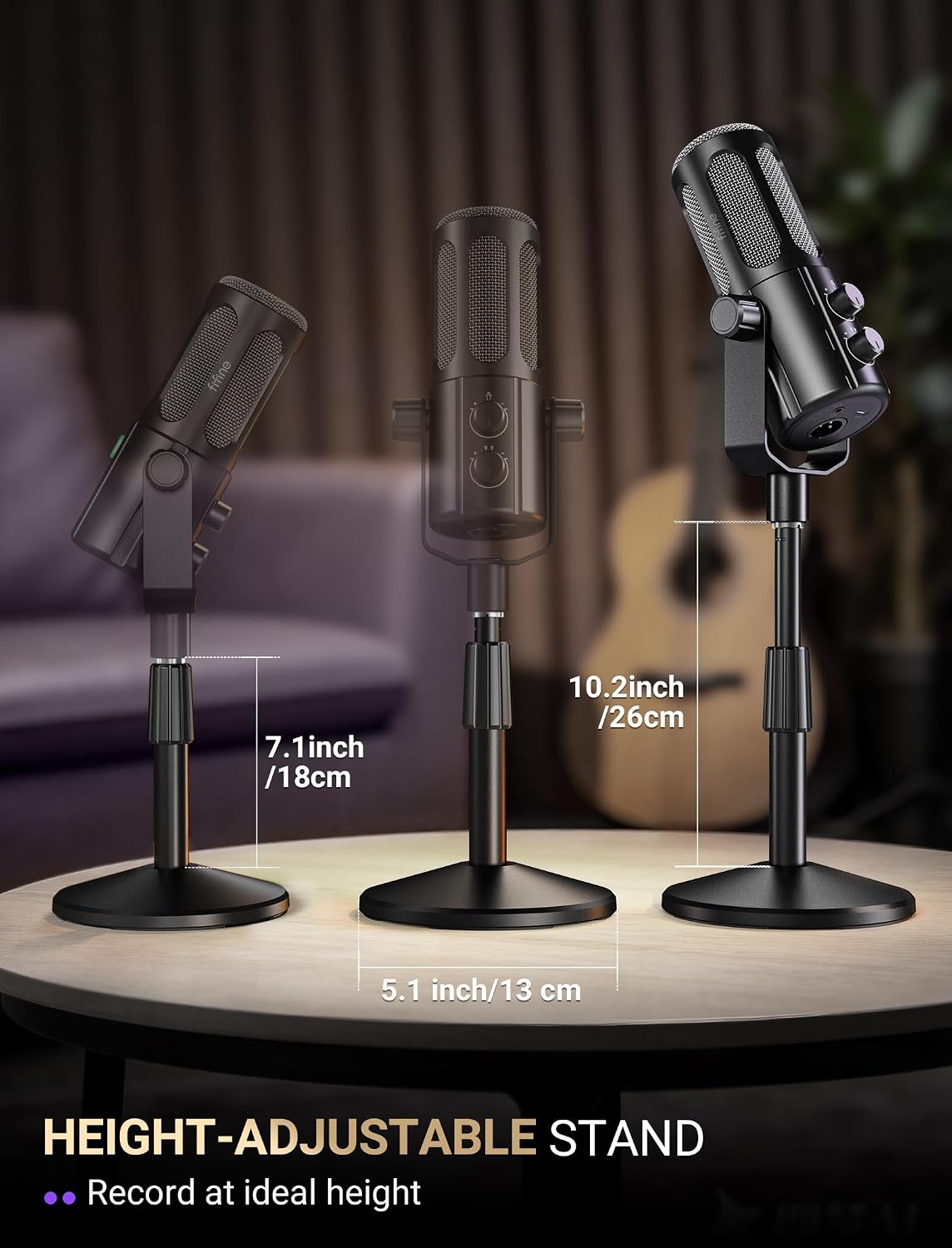 FIFINE AmpliTank TANK6S Vocal-Dynamic-Microphone, XLR-USB-Podcast-Microphone with Desktop Stand, Mute Button, Volume Knob, Studio Metal Built, Streaming-Mic for Content Creation, Music Recording