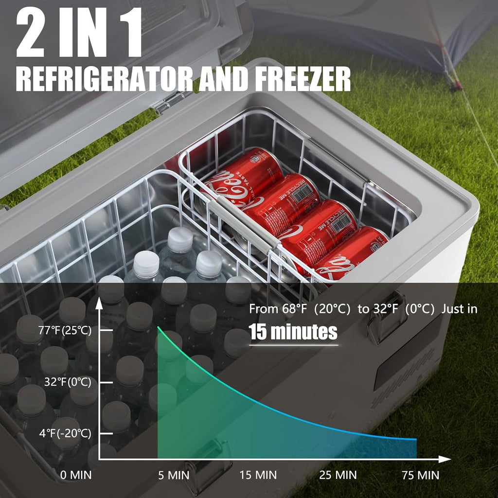 Alpicool MF35 Portable Car Refrigerator,12 Volt Car Fridge Freezer, 40 Quart (37.5 Liter) Fast Cooling 12V -4℉~68℉, 12/24V DC and 100-240V AC for Outdoor, Camping, RV, Truck