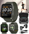 Garmin Venu X1 Thin and Lightweight GPS Smartwatch, AMOLED Display, Moss with Titanium Caseback and Moss ComfortFit Nylon Band Black Earbuds Bundle