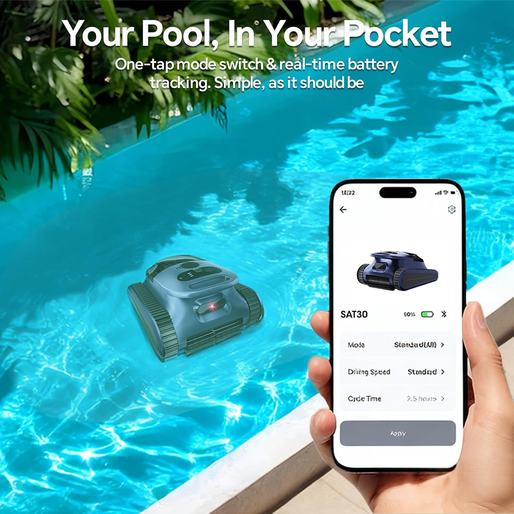 Pool Vacuum for Inground Pools & Above Ground Pool, Cordless Robotic Pool Cleaner with 180W Brushless Motor, 3-Hour Runtime, Wall-Climbing Pool Robot Scrubber for Pools up to 2150 Sq.Ft.