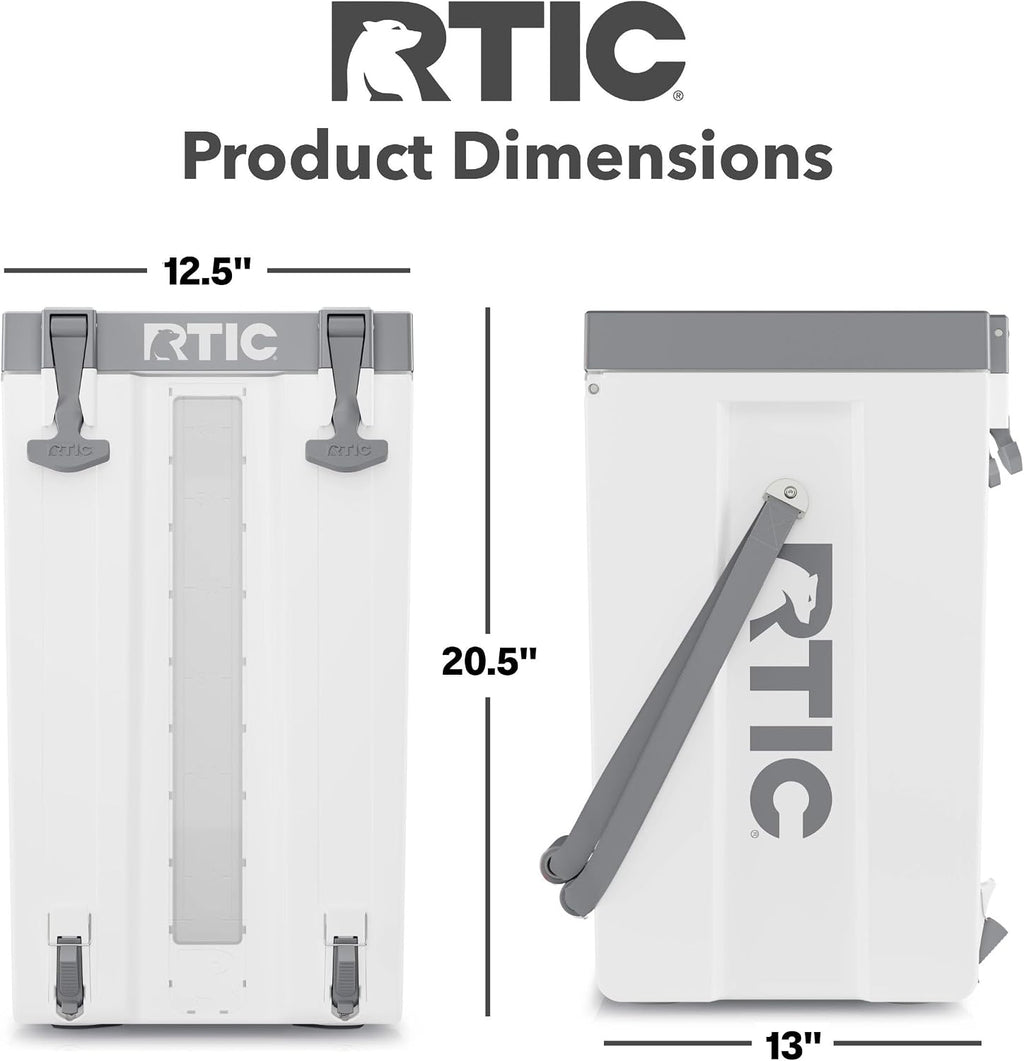 RTIC Halftime Water Cooler Portable Carrier Container, Drink Beverage Dispenser, Stackable with 2 Taps, Bottleless, BPA-Free, for Sports, Camping, BBQ, Parties, Picnic, & More, White