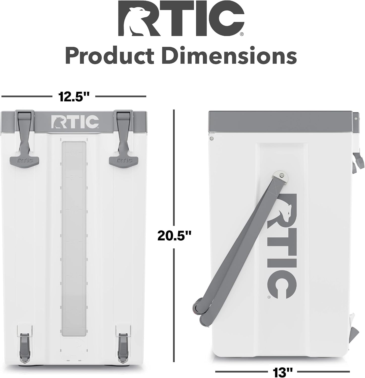 RTIC Halftime Water Cooler Portable Carrier Container, Drink Beverage Dispenser, Stackable with 2 Taps, Bottleless, BPA-Free, for Sports, Camping, BBQ, Parties, Picnic, & More, White