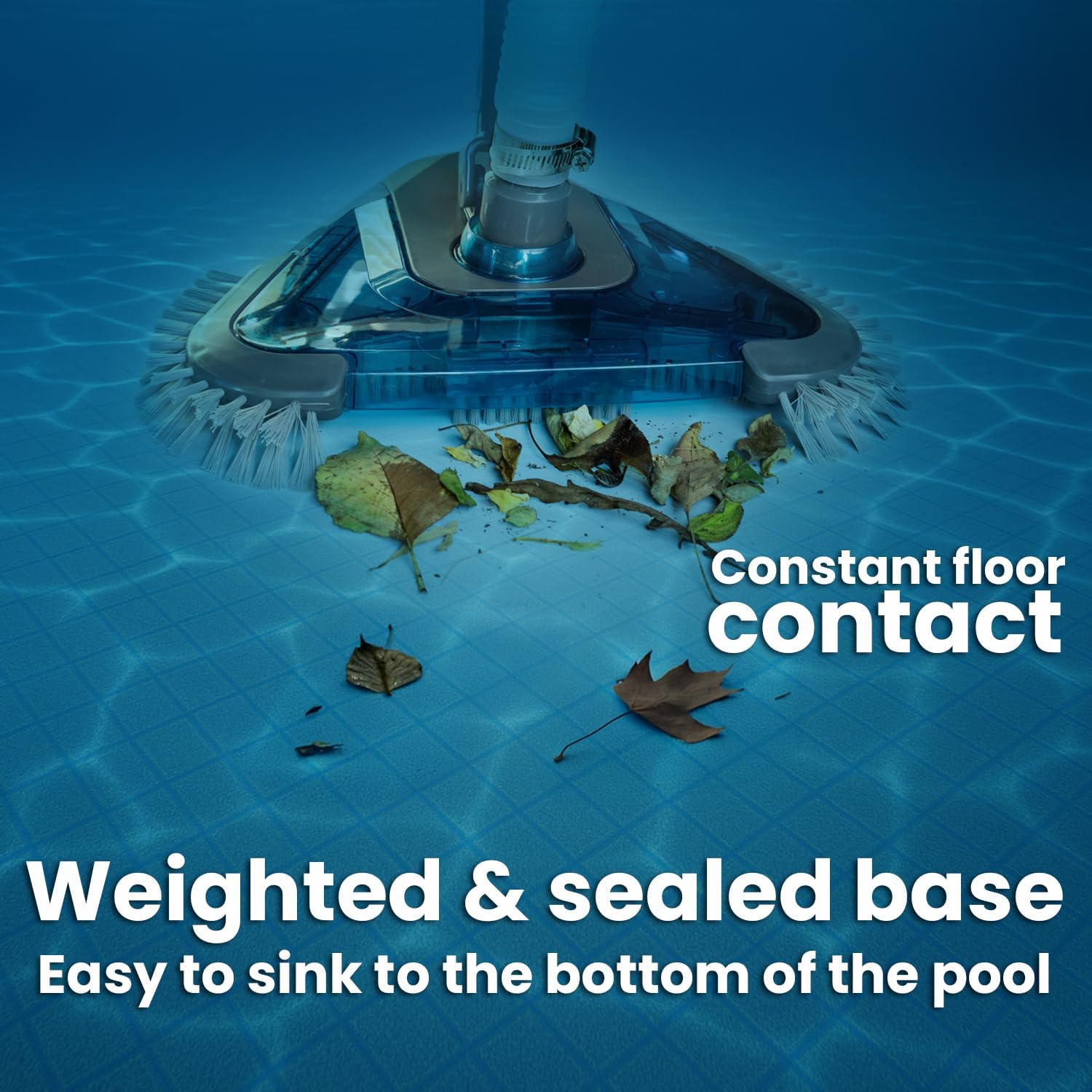 XtremepowerUS InGround Suction Vacuum Pool Cleaner – Climb Wall Automatic Cleaning Set with 30FT Hose + Triangle Head with Side Brushes